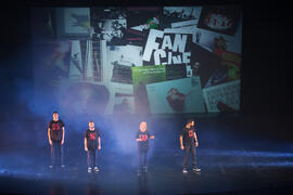 Presentadores de la gala inaugural de la XXV edición de Fancine de la Universidad de Málaga. Teatro Cervantes. Noviembre de 2015