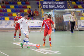 Partido Rusia contra República Checa. 14º Campeonato del Mundo Universitario de Fútbol Sala 2014 (FUTSAL). Antequera. Julio de 2014