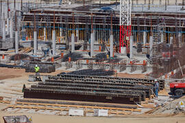 Obras de la nueva Facultad de Turismo. Campus de Teatinos. Febrero de 2022
