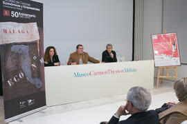 Rafael Vidal Delgado presenta la conferencia "El tiempo del Quijote", del Catedrático de Historia Económica Juan Francisco Zambrana. Sala de Conferencias del Museo Carmen Thyssen. Marzo de 2016