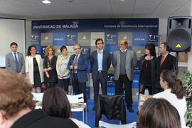 Inauguración de la I Feria de Empleo de la Universidad de Málaga. Complejo de Estudios Sociales y de Comercio. Abril 2015