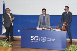 Toma de posesión de Francisco Ángel Moreno Dueñas como profesor titular del Área de Ingeniería de Sistemas y Automática de la Universidad de Málaga. Toma de posesión de nuevos catedráticos y profesores titulares de la Universidad de Málaga. Paraninfo. Noviembre de 2023