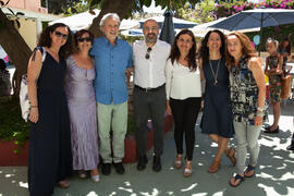 Foto de grupo en la fiesta del Día del Español. Centro Internacional de Español de la Universidad de Málaga. Junio de 2016