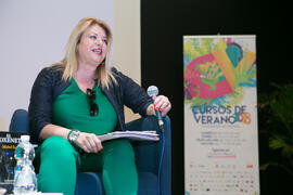 Flor de Torres. Ponencia de Mabel Lozano, "Trata de mujeres con fines de explotación sexual". Curso "Mujeres frente a la violencia". Cursos de verano 2018 de la Universidad de Málaga. Marbella. Julio de 2018