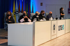 Mesa presidencial. Apertura del Curso Académico 2021/2022 de la Universidad de Málaga. Escuela Técnica Superior de Ingeniería Informática y Telecomunicaciones. Septiembre de 2021