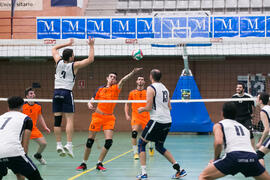 Partido masculino Universidad de Málaga - Universidad de Vigo. Campeonato de España Universitario de Voleibol. Complejo Polideportivo Universitario. Abril de 2018