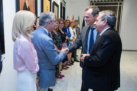Pedro Duque saluda al equipo de gobierno de la Universidad de Málaga. Edificio del Rectorado. Junio de 2018