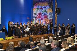 Coro y orquesta. Imposición de la Medalla de Oro de la Universidad de Málaga a Junta de Andalucía, Diputación Provincial de Málaga y Ayuntamiento de la capital. Paraninfo. Noviembre de 2023
