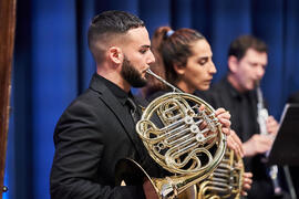 Trompas. Concierto de Bandas Sonoras de la 31 edición de Fancine de la Universidad de Málaga. Auditorio de la Escuela Técnica de Ingeniería de Telecomunicaciones e Informática. Noviembre de 2021