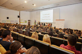 Acto de bienvenida a los alumnos de primer curso de Económicas. Paraninfo. Septiembre de 2014