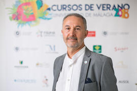 Francisco José Rodríguez Marín en photocall. Curso "Patrimonio y Turismo Cultural". Cursos de Verano de la Universidad de Málaga. Vélez Málaga. Julio de 2018