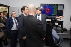 Visita de José Antonio Nieto, Secretario de Estado de Seguridad, a Aeorum. Edificio de Institutos Universitarios. Febrero de 2017