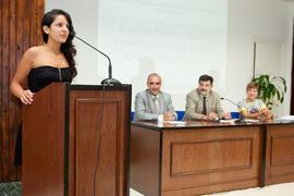 Intervención de la alumna Francesca Federico. Graduación de los alumnos del CIE de la Universidad de Málaga. Centro Internacional de Español. Julio de 2014