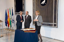Toma de posesión de Adelaida de la Calle Martín como Rectora de la Universidad de Málaga. Rectorado. Febrero de 2008