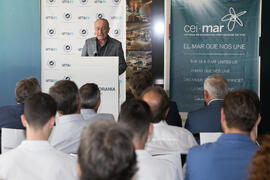 Intervención de Francisco de la Torre. Presentación del I curso de verano "Mares de Andalucía". Puerto de Málaga. Julio de 2018