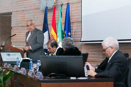 Intervención de Antonio Ramírez de Arellano en la Apertura del Curso Académico 2017/2018 de la Universidad de Málaga. Salón de actos de la Facultad de Turismo. Septiembre de 2017