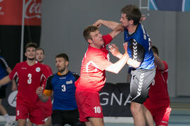Partido Universidad de Frankfurt - Universidad de Split. Categoría masculina. Campeonato Europeo Universitario de Balonmano. Antequera. Julio de 2017