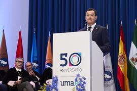 Juan Manuel Moreno Bonilla. Solemne Acto de Apertura del Curso Académico 2022/2023 de las Universidades Andaluzas. Escuela Técnica Superior de Ingeniería Informática y Telecomunicaciones. Septiembre de 2022