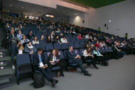 Asistentes al 7º Congreso Internacional de Actividad Física Deportiva para Mayores. Escuela Técnica Superior de Ingeniería de Telecomunicaciones y de Informática. Noviembre de 2017