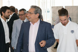 José Ángel Narváez momentos previos a la presentación del I curso de verano "Mares de Andalucía". Puerto de Málaga. Julio de 2018
