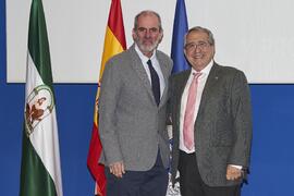 Toma de posesión de Fernando Nelson Almeida García como catedrático del Área de Análisis Geográfico Regional. Toma de posesión de nuevos catedráticos y profesores titulares de la Universidad de Málaga. Paraninfo. Noviembre de 2023