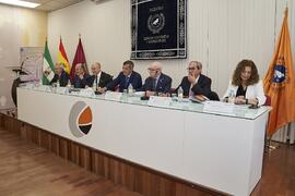 Mesa presidencial. Presentación del libro "50 años de doctores Honoris Causa por la Universidad de Málaga". Facultad de Ciencias Económicas y Empresariales. Febrero de 2024