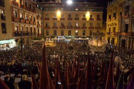 Vista de la Plaza del Obispo en la Estación de Penitencia de la Hermandad de los Estudiantes. Málaga. Marzo de 2015