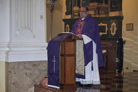 Justo Díaz Villarreal. Misa de Lunes Santo de la Cofradía de los Estudiantes. Iglesia de San Agustín. Abril de 2022
