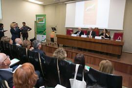 Cristóbal Montoro, Eugenio Luque y Macarena Parrado. XII Jornadas Andaluzas de Enseñanza de Economía. Facultad de Ciencias Económicas y Empresariales. Febrero de 2019