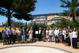 Foto de grupo. Inauguración de la glorieta Botánicos de la UMA. Jardín Botánico de la Universidad de Málaga. Junio de 2018