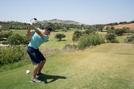 Jugada en el Campeonato Europeo de Golf Universitario. Antequera. Junio de 2019