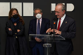 Intervención de Francisco de la Torre. Inauguración de la exposición "Why not Korea?". Edificio del Rectorado de la Universidad de Málaga. Enero de 2022