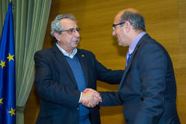 Toma de Posesión de Aurelio Cabeza Díaz como nuevo catedrático del Departamento de Química Inorgánica, Cristalografía y Mineralogía de la Universidad de Málaga. Edificio del Rectorado. Febrero de 2018
