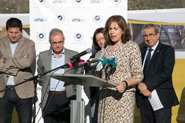 Intervención de Raquel Barco. Colocación de la primera piedra de la nueva Facultad de Psicología. Campus de Teatinos. Noviembre de 2017