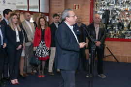 José Ángel Narváez en la inauguración de las Jornadas de Puertas Abiertas de la Universidad de Málaga. Complejo Polideportivo Universitario. Marzo de 2017