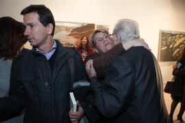 Momentos previos a la inauguración de la exposición "Paisajes Andaluces", de Eugenio Chicano. Museo del Patrimonio Municipal. Diciembre de 2016