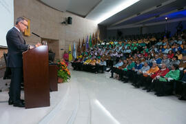 Intervención de Miguel Porras en la Apertura del Curso Académico 2017/2018 de la Universidad de Málaga. Salón de actos de la Facultad de Turismo. Septiembre de 2017