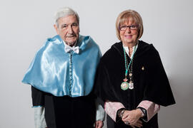 Retratos de D. Antonio Bonet Correa en la Investidura como Doctor "Honoris Causa" por la Universidad de Málaga. Rectorado. Febrero de 2014