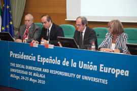Inauguración de "The Social Dimension and Responsability of Universities". Presidencia Española de la Unión Europea. Rectorado. Mayo de 2010