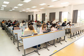 Aula de la Facultad de Derecho de la Universidad de Málaga. Campus de Teatinos. Octubre de 2020