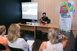 Manu Sánchez pronuncia su conferencia "El humor, un asunto muy serio". Curso de Verano "El humor en las artes escénicas". Marbella. Julio de 2018