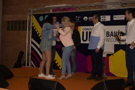 Entrega de premios del III Certamen de Cantautores Destino UMA. Jornadas de Puertas Abiertas de la Universidad de Málaga. Complejo Polideportivo Universitario. Abril de 2015