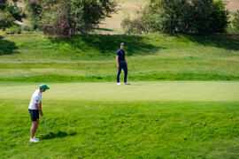 Jugada en el Campeonato Europeo de Golf Universitario. Antequera. Junio de 2019