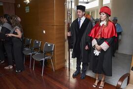 Comitiva Académica. Investidura como "Doctores Honoris Causa" de Antonio García Berrio y Pilar Palomo Vázquez por la Facultad de Filosofía y Letras de la Universidad de Málaga. Edificio del Rectorado. Junio de 2024