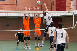 Partido masculino Universidad de Málaga - Universidad de Vigo. Campeonato de España Universitario de Voleibol. Complejo Polideportivo Universitario. Abril de 2018
