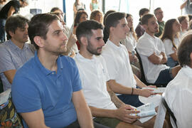 Asistentes a la presentación del I curso de verano "Mares de Andalucía". Puerto de Málaga. Julio de 2018