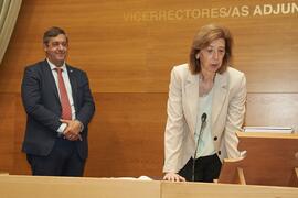 Toma de posesión de Isabel María Abad Guerrero como nueva Vicerrectora Adjunta de Empleabilidad de la Universidad de Málaga. Edificio del Rectorado. Abril de 2024