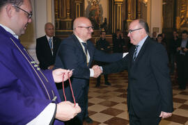 Entrega de medallas de la Cofradía de los Estudiantes. Misa de Lunes Santo. Iglesia de San Agustín. Marzo de 2018