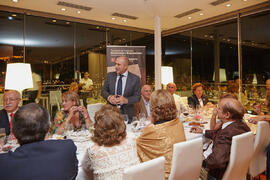 Intervención de Eugenio Luque. Cena homenaje al profesorado y PAS jubilado de la Facultad de Económicas. Hotel AC Málaga Palacio. Septiembre de 2014