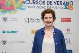 Retrato de Maripaz Sayago. Curso "El humor en las artes escénicas". Cursos de Verano de la Universidad de Málaga. Marbella. Julio de 2018